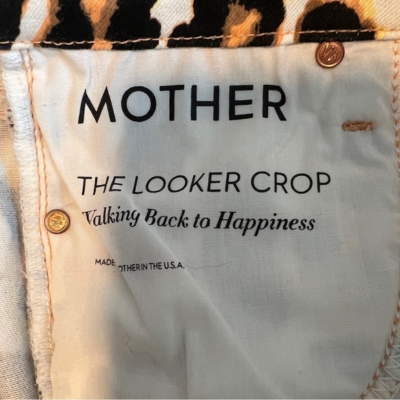 Mother The Looker Crop Jeans Walking Back to Happiness Leopard Print - Picture 5 of 6